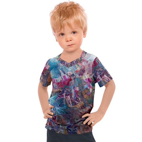 Straight Blend Module I Liquify 19-3 Color Edit Kids  Sports T-shirt by kaleidomarblingart