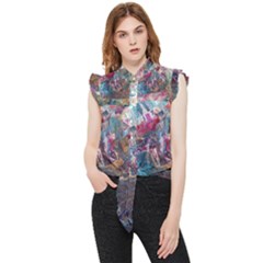 Straight Blend Module I Liquify 19-3 Color Edit Frill Detail Shirt by kaleidomarblingart