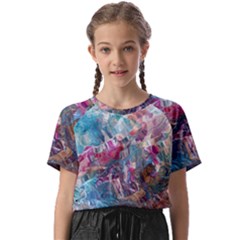 Straight Blend Module I Liquify 19-3 Color Edit Kids  Basic T-shirt by kaleidomarblingart