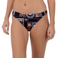 Retro Cameras Old Vintage Antique Technology Wallpaper Retrospective Band Bikini Bottoms by Grandong