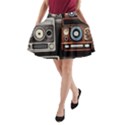 Retro Cameras Old Vintage Antique Technology Wallpaper Retrospective A-Line Pocket Skirt View1