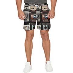 Retro Cameras Old Vintage Antique Technology Wallpaper Retrospective Men s Runner Shorts by Grandong