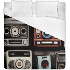 Retro Cameras Old Vintage Antique Technology Wallpaper Retrospective Duvet Cover (king Size) by Grandong