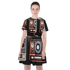 Retro Cameras Old Vintage Antique Technology Wallpaper Retrospective Sailor Dress by Grandong