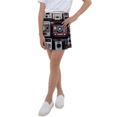 Retro Cameras Old Vintage Antique Technology Wallpaper Retrospective Kids  Tennis Skirt by Grandong