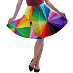 Bring Colors To Your Day A-line Skater Skirt