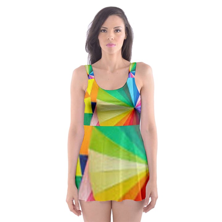 bring colors to your day Skater Dress Swimsuit