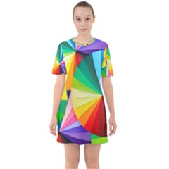 Bring Colors To Your Day Sixties Short Sleeve Mini Dress