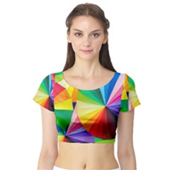 Bring Colors To Your Day Short Sleeve Crop Top by elizah032470