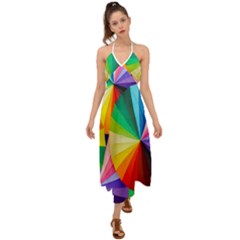 Bring Colors To Your Day Halter Tie Back Dress 