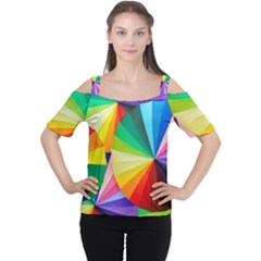 Bring Colors To Your Day Cutout Shoulder T-shirt