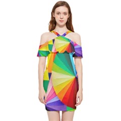 Bring Colors To Your Day Shoulder Frill Bodycon Summer Dress by elizah032470