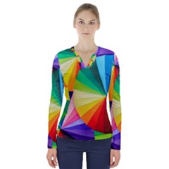 Bring Colors To Your Day V-neck Long Sleeve Top by elizah032470