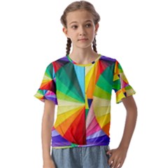 Bring Colors To Your Day Kids  Cuff Sleeve Scrunch Bottom T-shirt