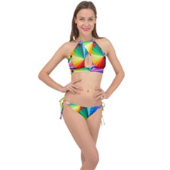 Bring Colors To Your Day Cross Front Halter Bikini Set by elizah032470