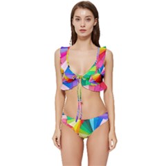 Bring Colors To Your Day Low Cut Ruffle Edge Bikini Set by elizah032470