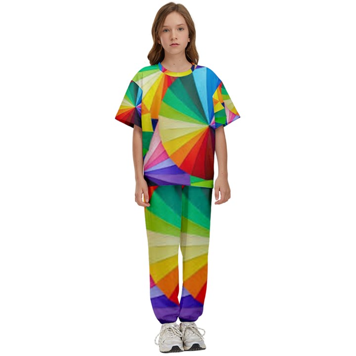 bring colors to your day Kids  T-Shirt and Pants Sports Set