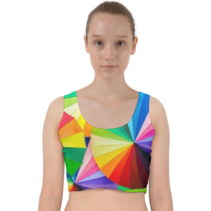 bring colors to your day Velvet Racer Back Crop Top