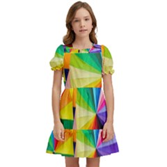 Bring Colors To Your Day Kids  Puff Sleeved Dress by elizah032470