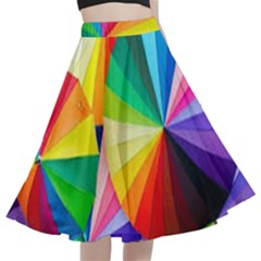 Bring Colors To Your Day A-line Full Circle Midi Skirt With Pocket