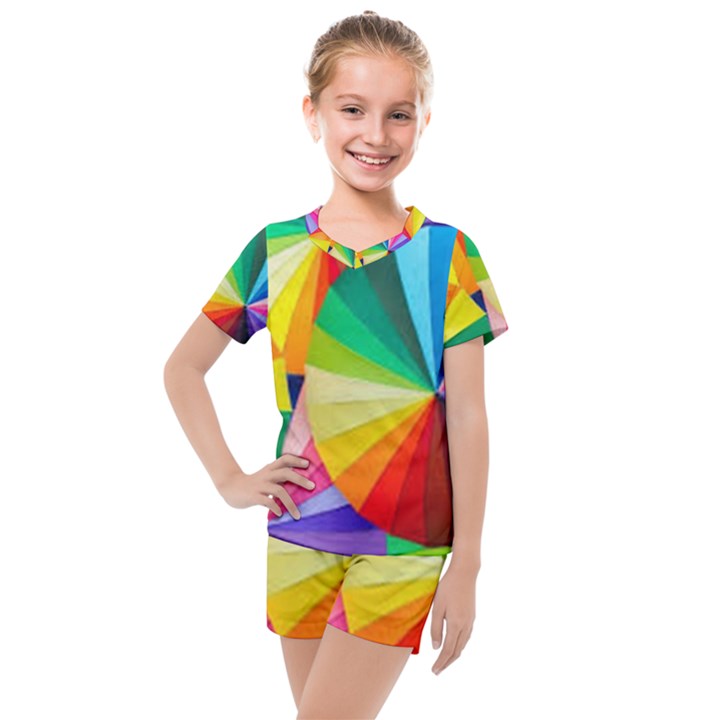 bring colors to your day Kids  Mesh T-Shirt and Shorts Set