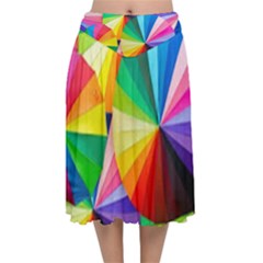 Bring Colors To Your Day Velvet Flared Midi Skirt