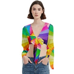 Bring Colors To Your Day Trumpet Sleeve Cropped Top