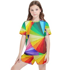 Bring Colors To Your Day Kids  T-shirt And Sports Shorts Set by elizah032470