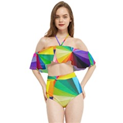 Bring Colors To Your Day Halter Flowy Bikini Set  by elizah032470