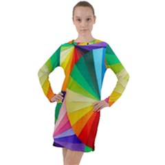 Bring Colors To Your Day Long Sleeve Hoodie Dress