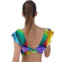 bring colors to your day Plunge Frill Sleeve Bikini Top View2