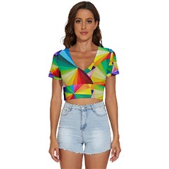 Bring Colors To Your Day V-neck Crop Top by elizah032470