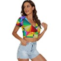 bring colors to your day V-Neck Crop Top View3