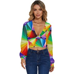 Bring Colors To Your Day Long Sleeve Deep-v Velour Top by elizah032470