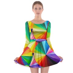 Bring Colors To Your Day Long Sleeve Skater Dress by elizah032470