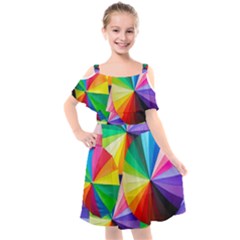 Bring Colors To Your Day Kids  Cut Out Shoulders Chiffon Dress by elizah032470