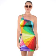 Bring Colors To Your Day One Shoulder Ring Trim Bodycon Dress by elizah032470