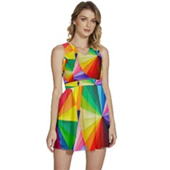 Bring Colors To Your Day Sleeveless High Waist Mini Dress