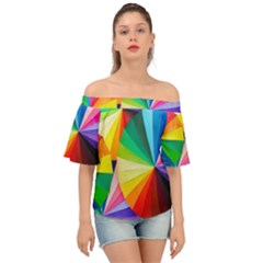 Bring Colors To Your Day Off Shoulder Short Sleeve Top