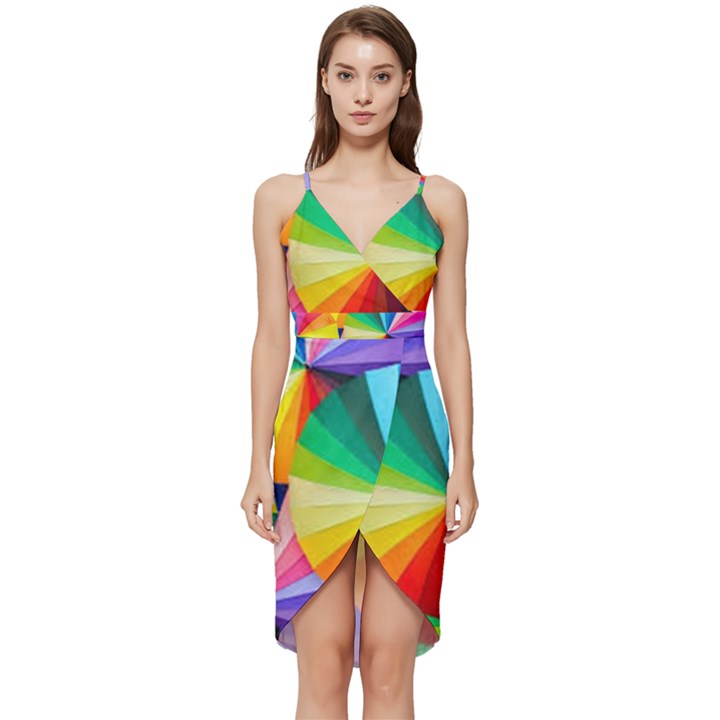 bring colors to your day Wrap Frill Dress