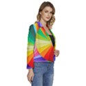 bring colors to your day Women s Long Sleeve Revers Collar Cropped Jacket View3