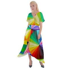 Bring Colors To Your Day Cross Front Sharkbite Hem Maxi Dress