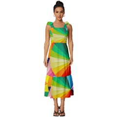 Bring Colors To Your Day Tie-strap Tiered Midi Chiffon Dress by elizah032470