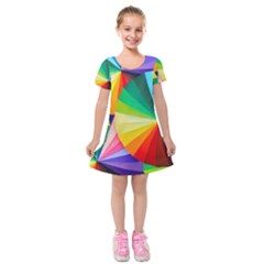 Bring Colors To Your Day Kids  Short Sleeve Velvet Dress