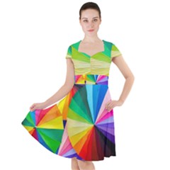 Bring Colors To Your Day Cap Sleeve Midi Dress by elizah032470