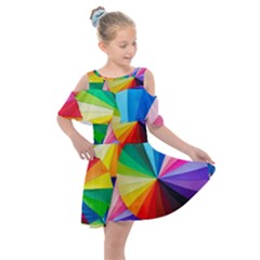 Bring Colors To Your Day Kids  Shoulder Cutout Chiffon Dress by elizah032470