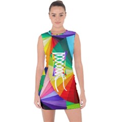 Bring Colors To Your Day Lace Up Front Bodycon Dress by elizah032470