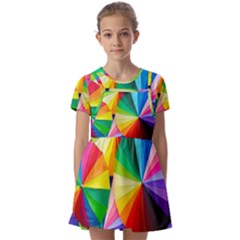 Bring Colors To Your Day Kids  Short Sleeve Pinafore Style Dress by elizah032470