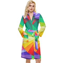 Bring Colors To Your Day Long Sleeve Velvet Robe