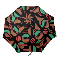 Abstract Geometric Pattern Folding Umbrellas